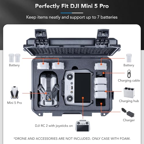 Lykus Titan MM510 Waterproof Hard Case for DJI Mini 5 Pro and RC2/RC-N3