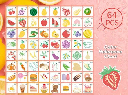 Fruit Stencils for Painting, 64 Pcs 3 Inch for Cards Rocks DIY Crafts - color: Fruit