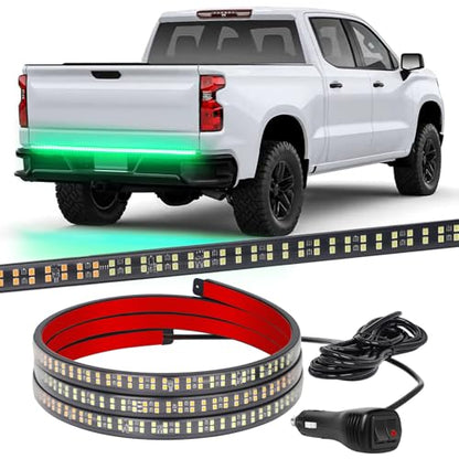 XRIDONSEN 48 inch 288 LED Tailgate Strobe Lights Green Emergency Lights - color: Green
