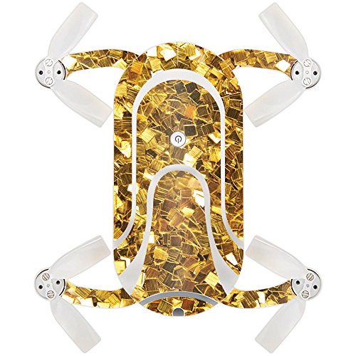 MightySkins Skin Compatible with ZEROTECH Dobby Pocket Drone – Gold Chips | Protective, Durable, and Unique Vinyl Decal wrap Cover | Easy to Apply, Remove, and Change Styles | Made in The USA - color: Gold Chips
