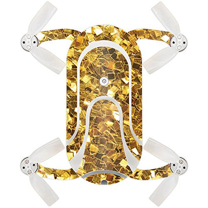 MightySkins Skin Compatible with ZEROTECH Dobby Pocket Drone – Gold Chips | Protective, Durable, and Unique Vinyl Decal wrap Cover | Easy to Apply, Remove, and Change Styles | Made in The USA - color: Gold Chips