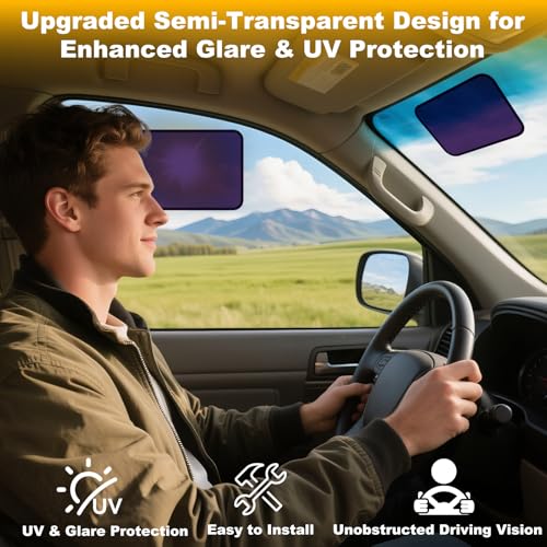 XCBYT Static Cling Car Window Sahdes for Driver Side Window, 2-Pack - color: 2 Semi-Transparent, size: 9.84" x 7.09"