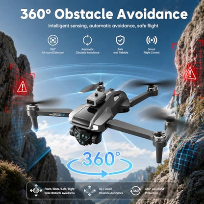 M66M Drone with 2K Camera for Adults, Foldable RC Camera Drone Gifts - color: Grey