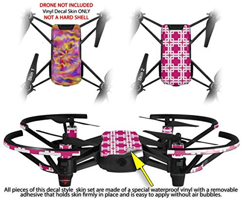 Skin Decal Wrap 2 Pack Compatible with DJI Ryze Tello Tie Dye Pastel Drone NOT Included