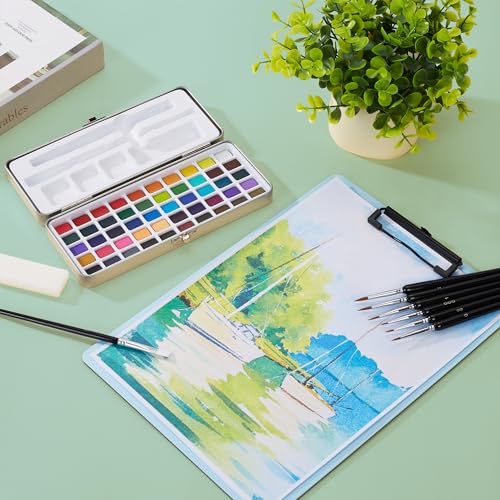 Watercolor Paint Set of 50 Colors - Washable Paint Kit with 7 Brushes