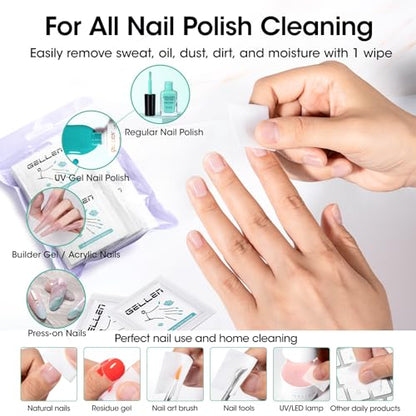 GELLEN Nail Cleanser Pads 50PCS with 10PCS Manicure Tools Kit - size: 50PCS with 10PCS Tools