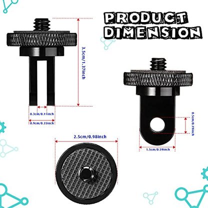 Frienda 4 Pcs Tripod Adapter Compatible with Gopro 1/4-20, Black - color: Black