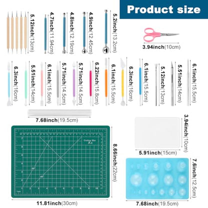 Polymer Clay Tools, Acrylic Roller Pin, Clay Sculpting Tools for Ceramic Craft, Rectangle Sheet Press Board Wire Texture Set Needle Detail Modelling Supplies(Size:26 Pcs)