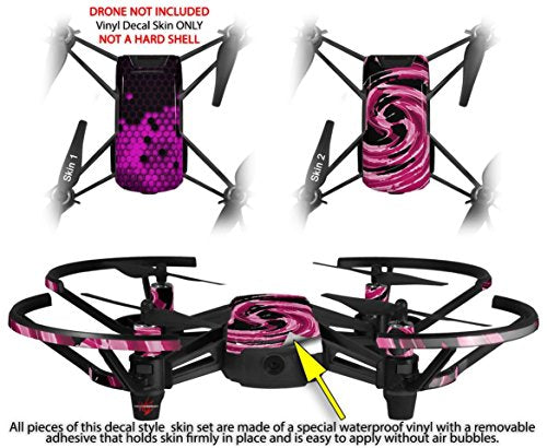 Skin Decal Wrap 2 Pack Compatible with DJI Ryze Tello HEX Hot Pink Drone NOT Included