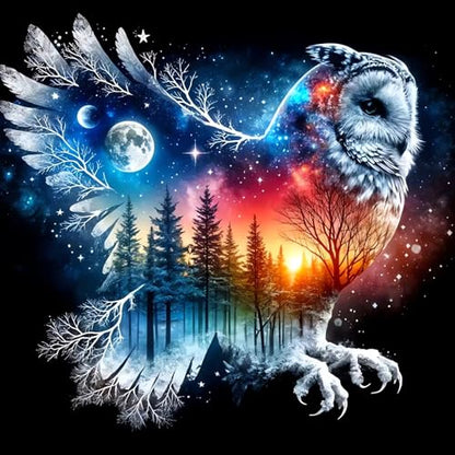 Owl DIY Diamond Art Kits for Adults, Animals 5D Diamond Painting Kits - color: CM073