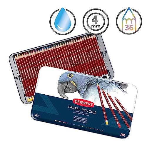 Derwent Pastel Pencils, 4mm Core, Metal Tin, 36 Count (0700307) - size: 1 Count (Pack of 36)