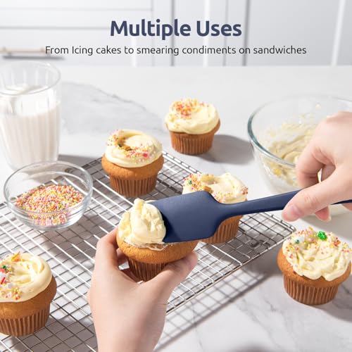 U-Taste 600ºF Heat Resistant Silicone Spatulas Cooking, 4Pcs/Midnight Blue - color: MidnightBlue
