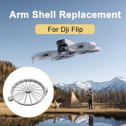 Dji Flip Foldable Arm Shell Replacement Flip Propeller Blade Guard Protective Cover For Dji Flip Body Shell Repair Parts Drone Body Kit Gray (Left Front)