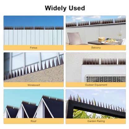 OFFO Physical Bird Barrier Spikes, Architectural Protection for Ledges and Sills, Covers 22 Feet(6.7m), Brown - color: Brown, size: 22 Feet