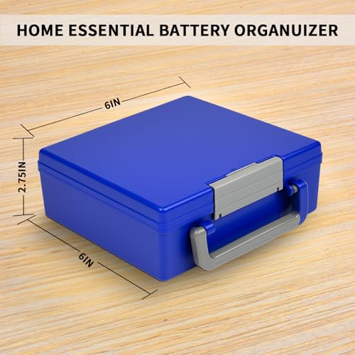 FULLCASE Battery Storage Organizer Holder Holds 72 AA AAA Batteries - color: Blue