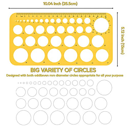 RZDEAL Circle Round Stencil Template Artist Design Drawing Aid Tool (Diameter from 1 mm to 37 mm)