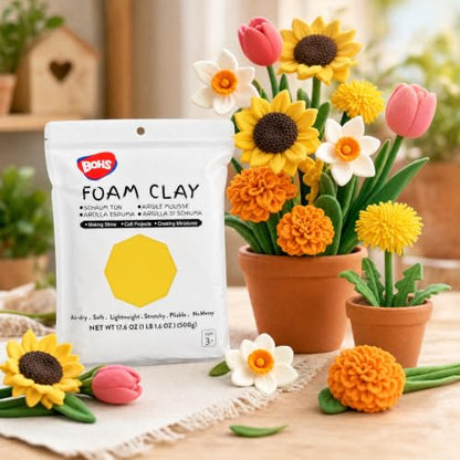 BOHS Foam Clay, Yellow Air Dry Modeling Clay, 1.1 lb - color: Yellow, size: 500 g