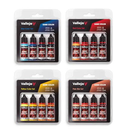 Vallejo - Blue Color Set, Game Color, 4 Bottles x 0.6 fl.oz. - style: Blue Color Set