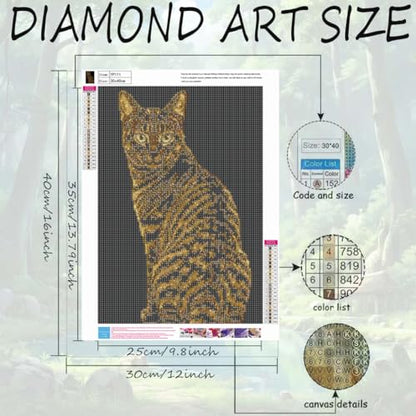 5D Cat Diamond Painting Kit For Adults Beginner,DIY Diamond Art Kits - color: YP111