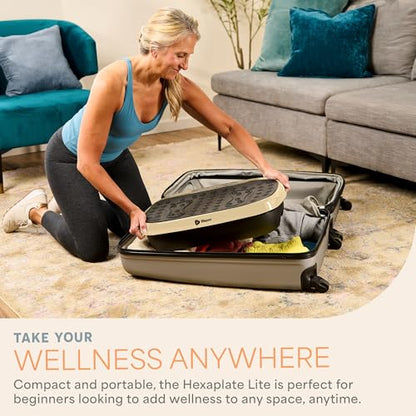 Lifepro HexaPlate Lite Compact Vibration Plate with Magnetic Acupoints - color: Light Gold