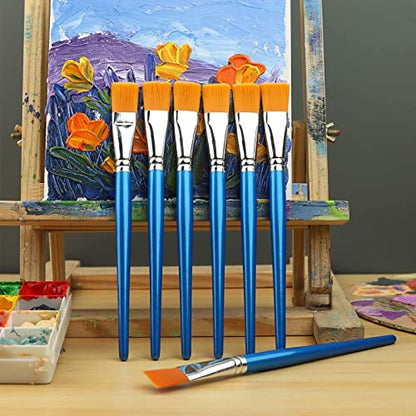 GACDR 1 Inch Flat Paint Brushes, 32 Bulk Acrylic Brushes for Watercolor - size: 1 inch 32 pieces