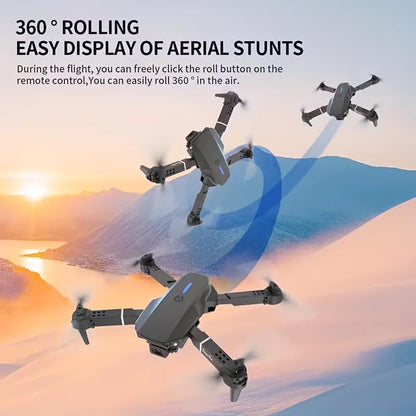 E88 Drone Adult Remote Control Airplane HD Dual Camera Black 1/2 Battery