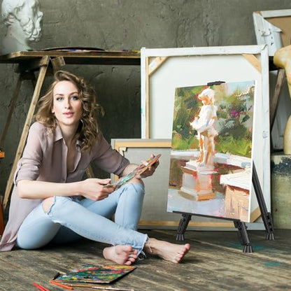 Art Painting Tripod Easel Stand - Portable Adjustable Display Artist Easel - style: Black