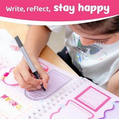 jackinthebox Happy Journal Kit for 8-12 Year Old Girls, Craft Scrapbook Set - color: Pink