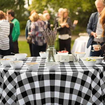 Oudain 54 Inch x 100 ft Black and White Gingham Tablecloth Roll Cutter Box - style: Black Gingham
