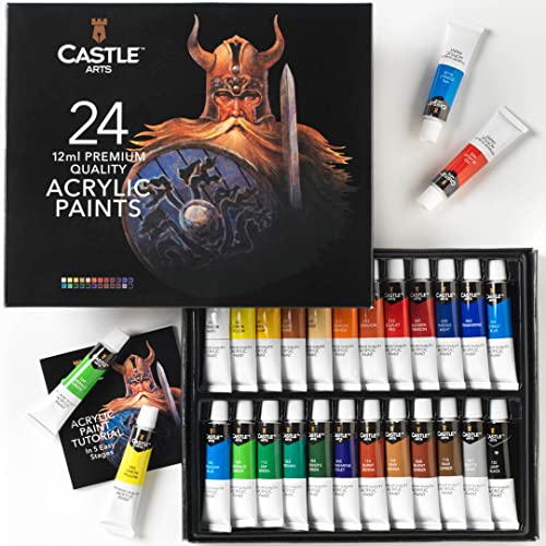 Castle Art Supplies 24 X 12ml Acrylic Paint Set - for Adults and Beginners