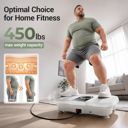 Vibration Plate Exercise Machine Vibrating Shaking Shaker Platform Board - color: Pure white