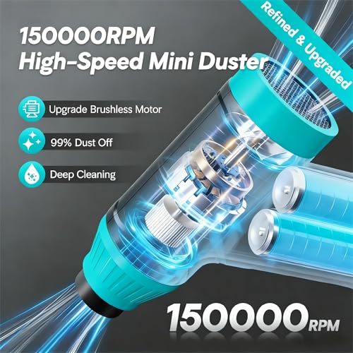 Compressed Air Duster Keyboard Cleaner, Electric Air Blower Cleaning Kit - color: Green