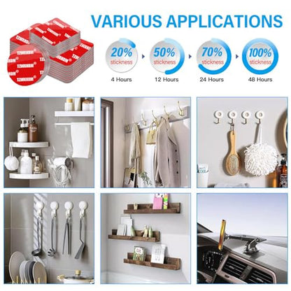 Heavy Duty Double Sided Tape, Square 1in 48pcs