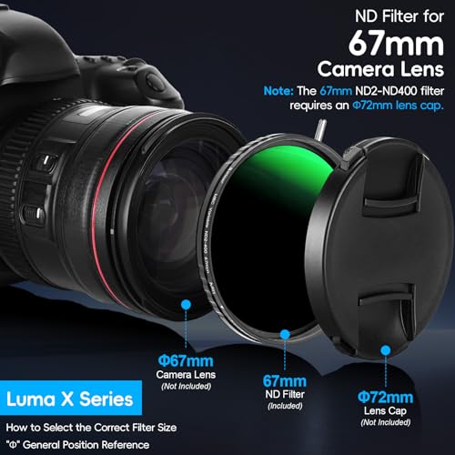 Artman 67mm Side Lever Variable ND Lens Filter ND2-400 (1-9 Stops) - size: 67 MM