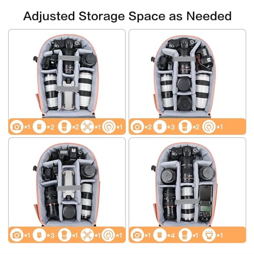 MOSISO Camera Backpack, DSLR/SLR/Mirrorless Photography Camera Bag - color: Salmon Pink