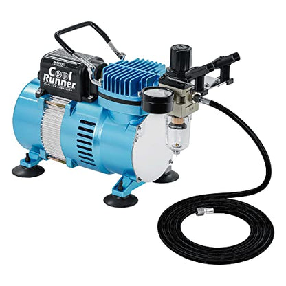 Master Airbrush Air Brush Kit with Air Compressor TC-320, Dual Fan 1/5 HP - style: Cool Runner