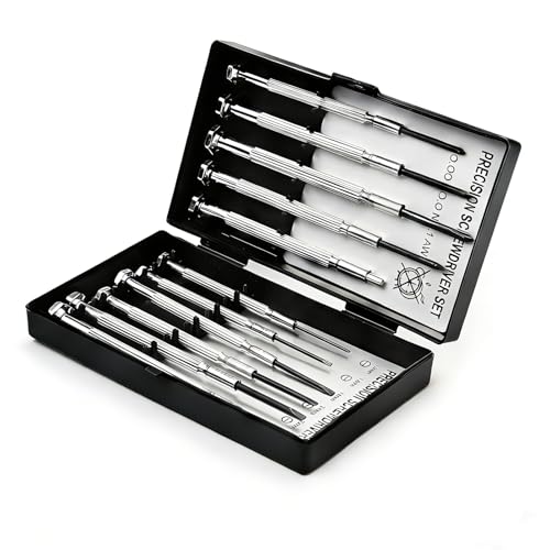 11PCS Small Precision Screwdriver Set, Premium Mini Screw Driver Set Kit, 6 Different Sizes of Flat Head Philips Screwdrivers for Watch, Eyeglasses, Electronics, Repair Box - size: Small