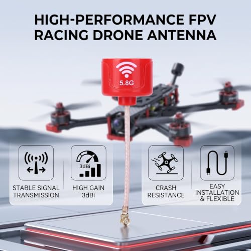 5.8GHz RHCP FPV Antenna, 3dBi High Gain Directional Drone Antenna with UFL Connector for FPV Racing Drones and Transmitter Receiver Systems - size: UFL