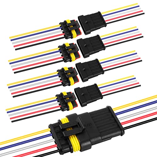 G 5 Pin Connector 16AWG Waterproof Connectors Male Female Wire Plugs - size: 5 PIN
