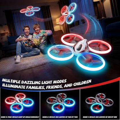 Veeniix RC Drone for Kids Anti-Collision Quadcopter LED Light Red - color: Red