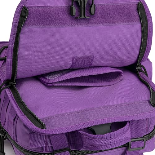 G4Free Large Tactical EDC Sling Bag, Adjustable Holder Backpack for Men - color: Purple