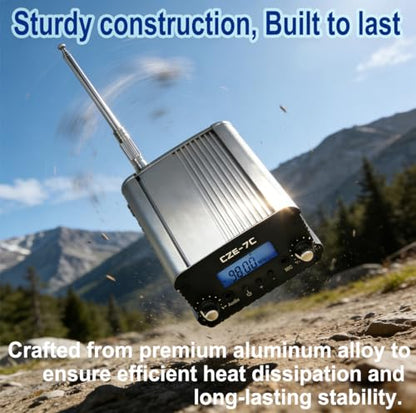 1W/7W Long Range FM Transmitter, FM Broadcast Transmitter with LCD