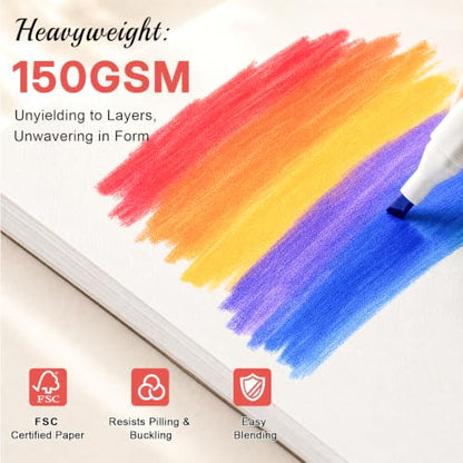 Umriox 30 Sheets Marker Paper Pad, 9x12 Bleedproof Sketchbook for Beginners - size: 30 Sheets/60 Pages