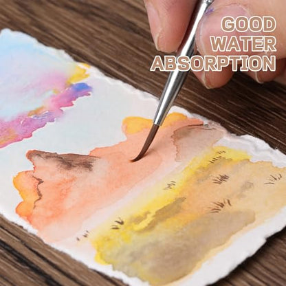 100 Sheets Watercolor Paper, 2 x 3.5 in, 300 GSM, Deckled Edge - size: 2 x 3.5inch