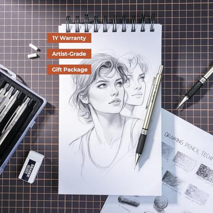 Nicpro 0.5 mm Art Mechanical Pencils Set in Case, 6 PCS - style: 6 Pack (0.5mm)