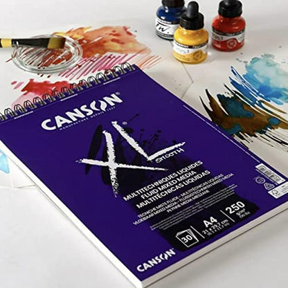 Canson Mix-Media XL Pad - A3 Pad for Acrylic, Watercolour, Pastel & Pencil - 30 Sheets - size: A3
