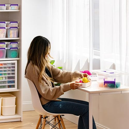 IRIS USA Storage Bins with Lids |Made in USA| 9 Qt - (1-Pack) - Clear - color: Clear, size: 9 Qt. - 1 Pack, style: STACK & CARRY |2-Layer|