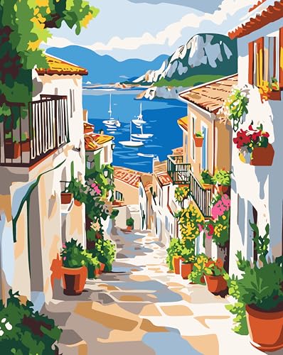 Paintcolor Landscape Paint by Numbers Kit for Adults Beginners - color: landscape