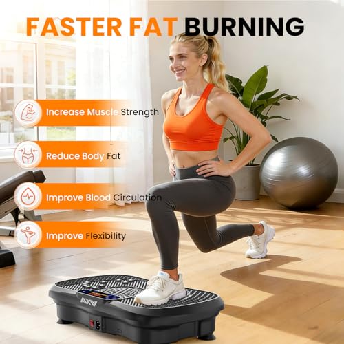 AXV Vibration Plate Exercise Machine Fitness Platform Body Vibrating Board - color: SLIM.BLACK