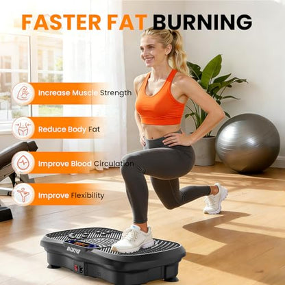 AXV Vibration Plate Exercise Machine Fitness Platform Body Vibrating Board - color: SLIM.BLACK